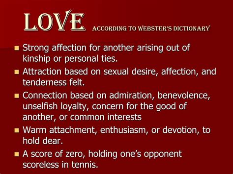 webster's definition of love